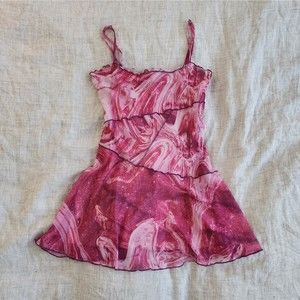 Hot pink mesh patchwork mini dress from Urban Outfitters!